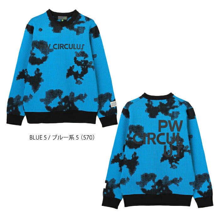 PW CIRCULUS ピーダブリュサーキュラス ゴルフウェア メンズ MEN Spark dot camouflage 軽量ニット ざっくりと編んだワッフル素材 軽く着回しやすい着心地 krpngw0511