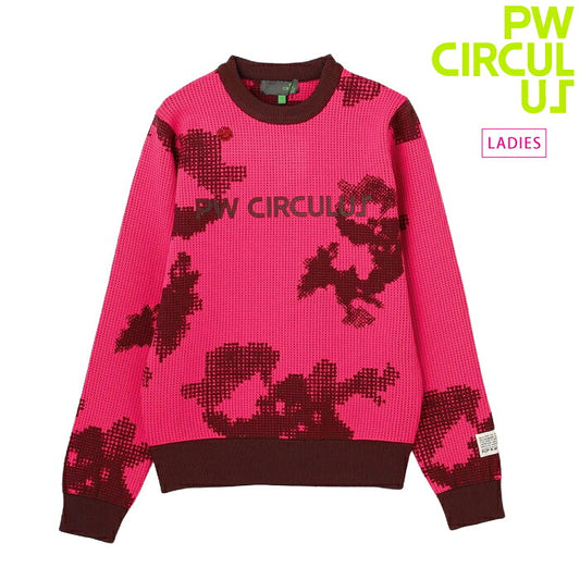PW CIRCULUS ピーダブリュサーキュラス ゴルフウェア レディース WOMEN Spark dot camouflage 軽量ニット ざっくりと編んだワッフル素材 軽く着回しやすい着心地 krpqgw0514