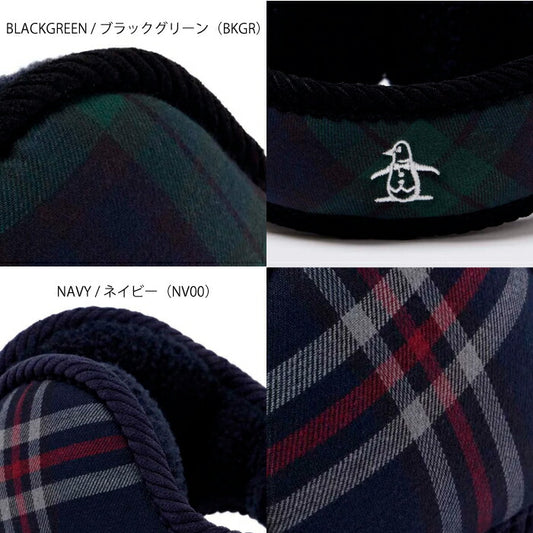 Munsingwear マンシングウェア ゴルフウェア メンズ レディース チェック柄折りたたみタイプイヤーウォーマー 防寒アイテム 保温 MG5FAZ00M