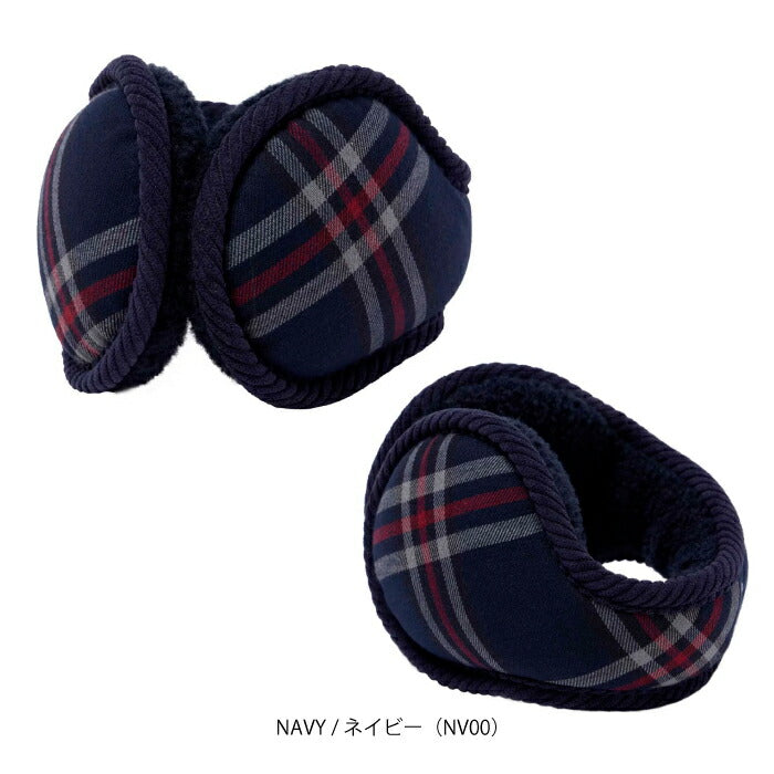 Munsingwear マンシングウェア ゴルフウェア メンズ レディース チェック柄折りたたみタイプイヤーウォーマー 防寒アイテム 保温 MG5FAZ00M