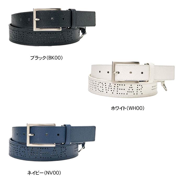 Munsingwear マンシングウェア ゴルフウェア ベルト メンズ ロゴパンチング 通気ベルト メッシュ 部分通気 ベルトカット(サイズ調整)可能 MG5SBL03M