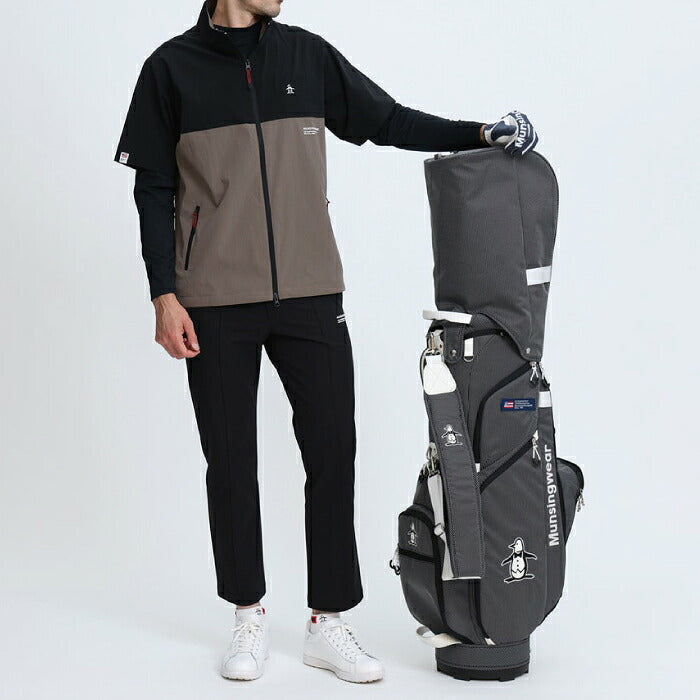 Munsingwear マンシングウェア ゴルフ メンズ レディース ステッチナイロンキャディバッグ 軽量(9.0型/シューズ入れ拡張式) mg6fcb00u