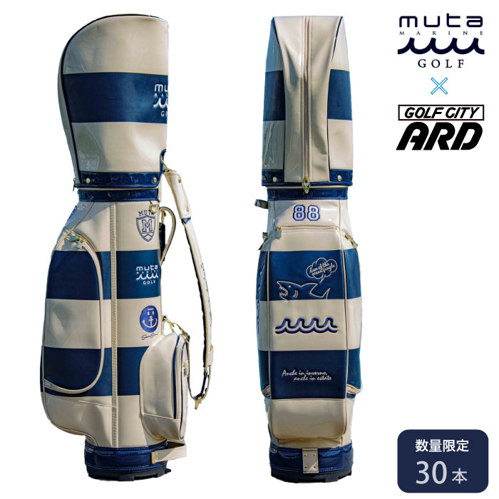 【限定商品】MUTA MARINE GOLF ムータマリンゴルフ ゴルフシティアルドコラボ キャディバッグ 限定30本  【ベージュ×ネイビー】MGAD-749068-BD 2023