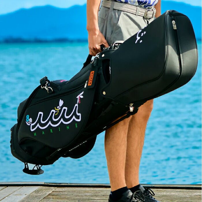 muta MARINE GOLF ムータマリンゴルフ メンズ レディース スタンドキャディバッグ&ヘッドカバーセット CONTINUA エシカルレザー 高い耐久性 フローラル柄 洗練された雰囲気 重厚感 オープンポケット有 mgad-749121