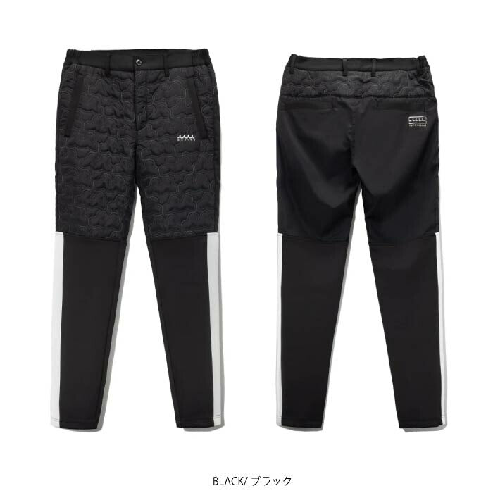 muta MARINE GOLF ムータマリンゴルフ ゴルフウェア メンズ ジオメトリックウェーブ キルティングパンツ 中綿 軽量 保温 部分ストレッチ セットアップ対応 MGJC-444339