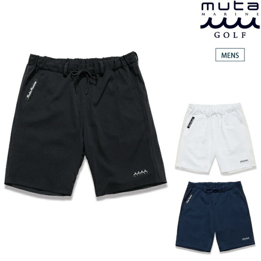 muta MARINE GOLF ムータマリンゴルフ ゴルフウェア メンズ ポップコーンニット ショートパンツ 吸水速乾 遮熱効果 UVカット ベルトループ付き セットアップ対応 mgjc-444389