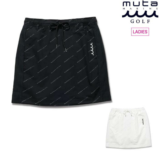 muta MARINE GOLF ムータマリンゴルフ ゴルフウェア レディース スラントロゴ スカート ストレッチ ウエストゴム Dカン配置 インナーパンツあり mgjc-445063