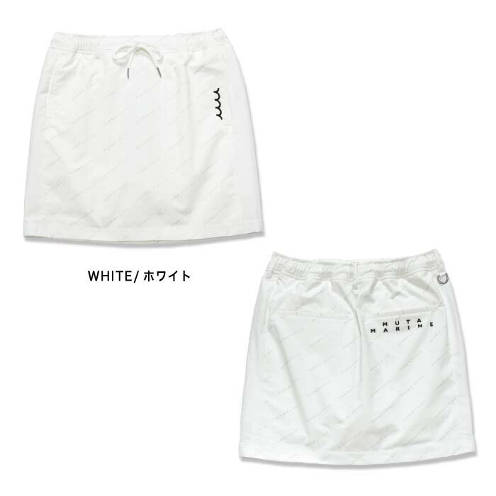 muta MARINE GOLF ムータマリンゴルフ ゴルフウェア レディース スラントロゴ スカート ストレッチ ウエストゴム Dカン配置 インナーパンツあり mgjc-445063