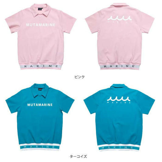 muta MARINE GOLF ムータマリンゴルフ ゴルフウェア メンズ レディース ポップコーンニット ヘムリブ ポロシャツ 吸水速乾 遮熱効果 UVカット MGJC-446398
