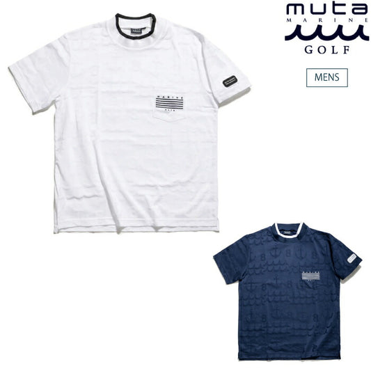 muta MARINE GOLF ムータマリンゴルフ ゴルフウェア メンズ リンクスジャガード モックネックシャツ セットアップ対応 mgjc-446399