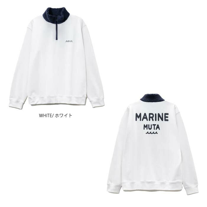 muta MARINE GOLF ムータマリンゴルフ ゴルフウェア メンズ ボアネック ハーフジップ プルオーバー ストレッチ 裏フリース ライトアウター mgjc-446462