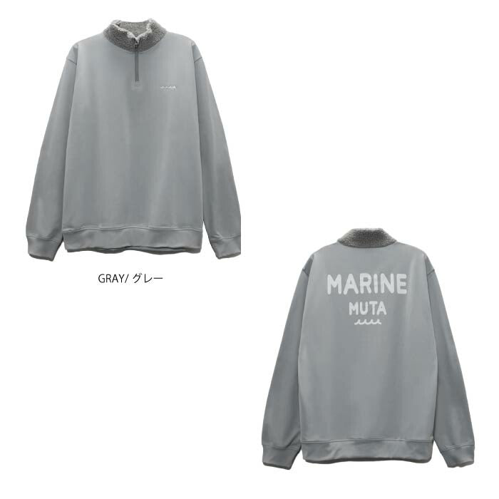 muta MARINE GOLF ムータマリンゴルフ ゴルフウェア メンズ ボアネック ハーフジップ プルオーバー ストレッチ 裏フリース ライトアウター mgjc-446462