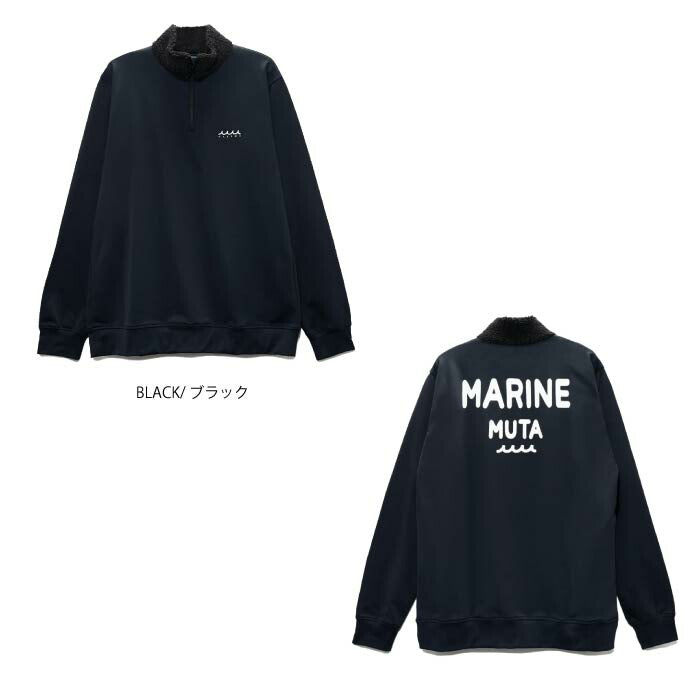 muta MARINE GOLF ムータマリンゴルフ ゴルフウェア メンズ ボアネック ハーフジップ プルオーバー ストレッチ 裏フリース ライトアウター mgjc-446462