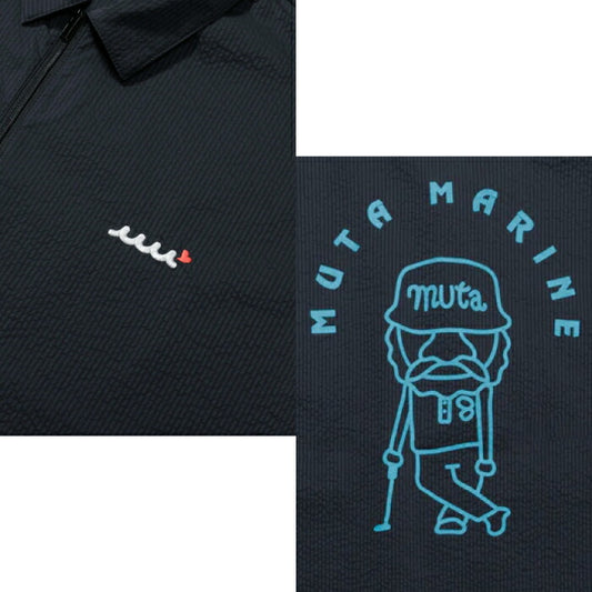 muta MARINE GOLF ムータマリンゴルフ ゴルフウェア メンズ COOLMAXサッカー ハーフジップポロシャツ 半袖シャツ 吸汗速乾 ストレッチ セットアップ対応 mgjc-446829