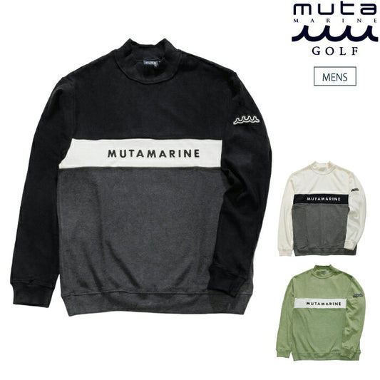 muta MARINE GOLF ムータマリンゴルフ ゴルフウェア メンズ ライトニット モックネックプルオーバー 長袖 発熱素材 伸縮性 mgjc-446894