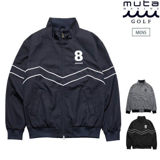 muta MARINE GOLF ムータマリンゴルフ ゴルフウェア メンズ SOLOTEX HEAT ENERGY ジップブルゾン 長袖 軽量 2WAYストレッチ 撥水 UVカット mgmk-443743