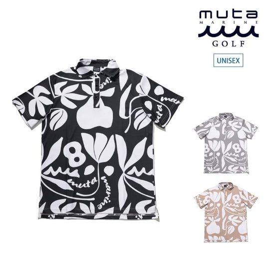 muta MARINE GOLF ムータマリンゴルフ ゴルフウェア メンズ レディース フローラル ポロシャツ 吸水速乾 ストレッチ MGMK-446299