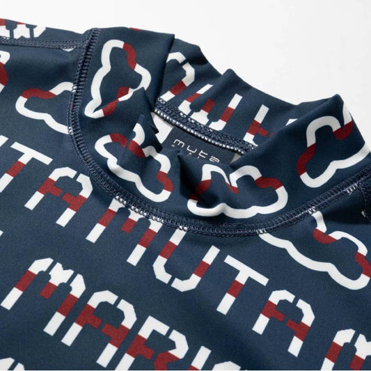 muta MARINE GOLF ムータマリンゴルフ ゴルフウェア メンズ デジタルロゴ モックネックシャツ 2WAYストレッチ 吸水速乾 UVカット セットアップ対応 MGMK-446302