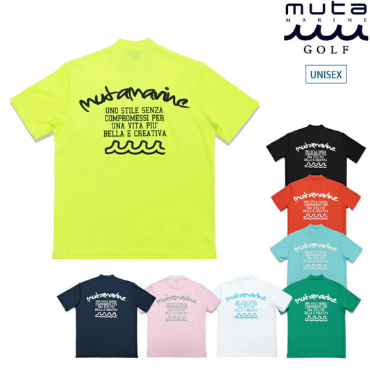 muta MARINE GOLF ムータマリンゴルフ ゴルフウェア メンズ レデイース ユニセックス モックネックシャツ 半袖シャツ カノコ素材 通気性 ストレッチ MGSG-250517