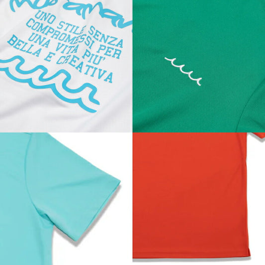 muta MARINE GOLF ムータマリンゴルフ ゴルフウェア メンズ レデイース ユニセックス モックネックシャツ 半袖シャツ カノコ素材 通気性 ストレッチ MGSG-250517