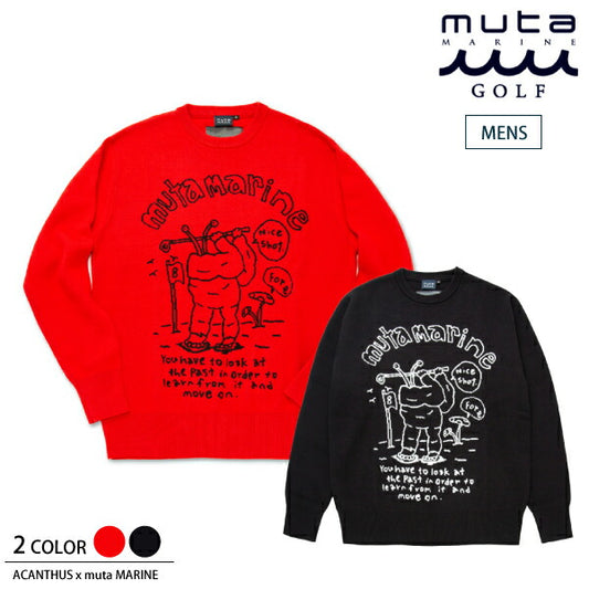 muta MARINE GOLF ムータマリンゴルフ メンズ ACANTHUS x muta MARINE TOMASON Sweater コラボ 柔かさ 吸湿性 MMAC-MA2127