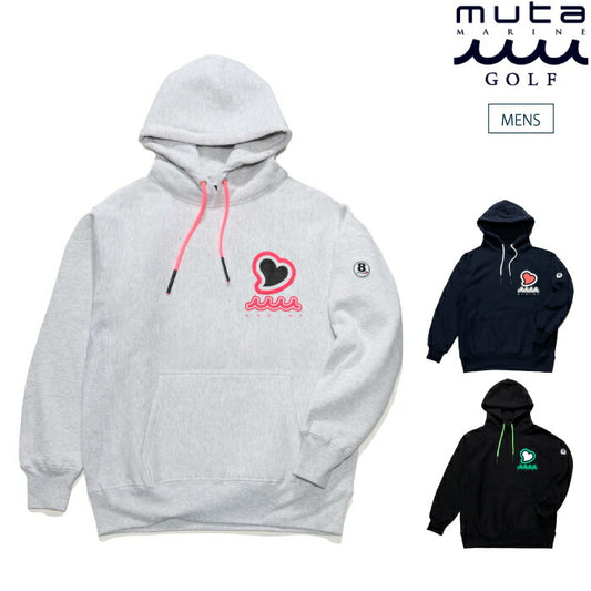 muta MARINE GOLF ムータマリンゴルフ ゴルフウェア ACANTHUS × muta MARINE Sweet Logo Hooded Sweatshirts プルオーバーパーカー ヘビーウェイトスウェット MMAC-MA2545