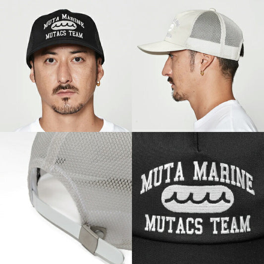 muta MARINE GOLF ムータマリンゴルフ ゴルフウェア メンズ ACANTHUS × muta MARINE College Logo Mesh Cap 帽子 メッシュキャップ 吸水速乾 mmac-ma2622