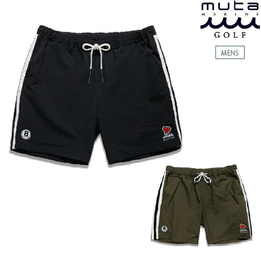 muta MARINE GOLF ムータマリンゴルフ ゴルフウェア メンズ ACANTHUS × muta MARINE Sweet Logo Shorts ショートパンツ ストレッチ シンプルデザイン セットアップ対応 mmac-ma2627
