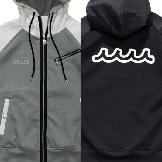 muta MARINE GOLF ムータマリンゴルフ ゴルフウェア メンズ ACANTHUS × muta MARINE Double-knit Biker parka ジップアップバイカーパーカー ダンボール素材 保温性 断熱性 mmac-ma2652