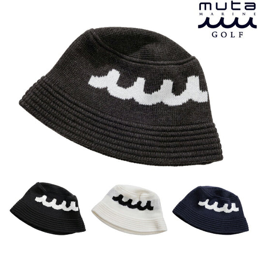 muta MARINE GOLF ムータマリンゴルフ ゴルフウェア メンズ レディース ACANTHUS × muta MARINE Wave Logo Knit Bucket Hat 帽子 ニットバケットハット mmac-ma2665