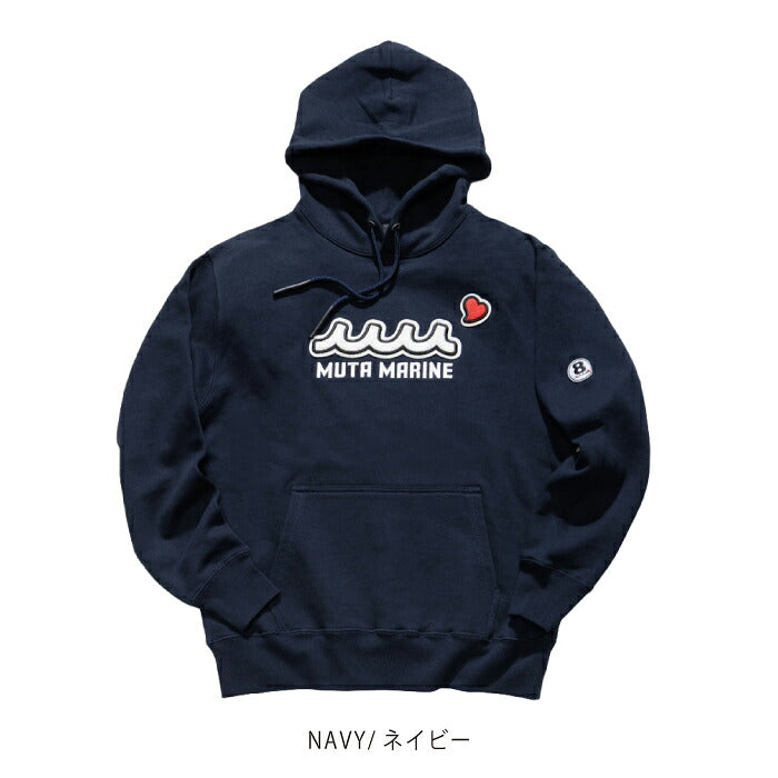muta MARINE GOLF ムータマリンゴルフ ゴルフウェア メンズ ACANTHUS × muta MARINE Sweet Extra Logo Hoodie ヘビーウェイトスウェット プルオーバーパーカー オールドアメリカンを想起させる仕上がり mmac-ma2670
