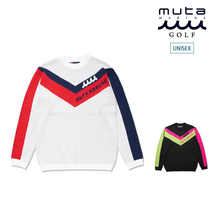 ムータマリン クルーネックセーター ゴルフ レディース muta MARINE GOLF ムータマリンゴルフ メンズ レディース ライン