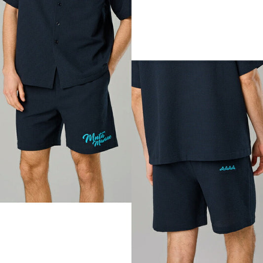 muta MARINE GOLF ムータマリンゴルフ ゴルフウェア メンズ シアサッカー イージーショーツ ショートパンツ 清涼感 ゆったりシルエット セットアップ対応 mmbg-444386