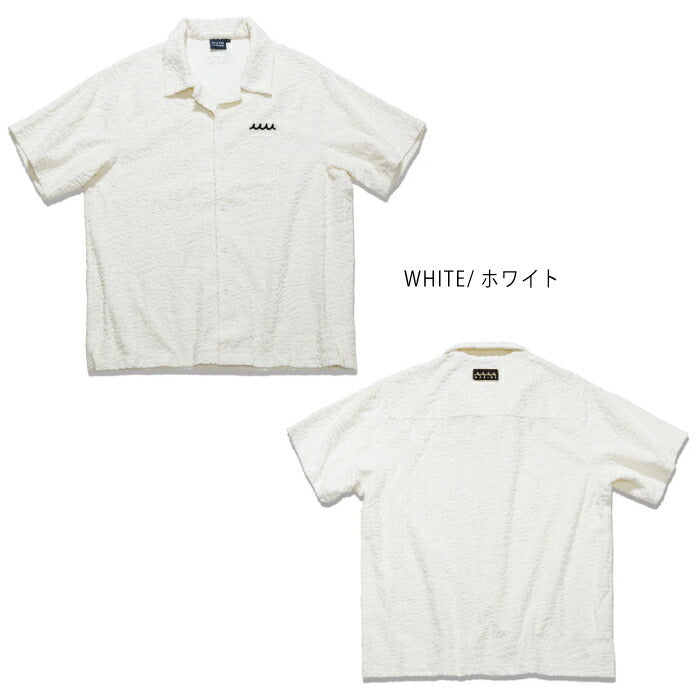 muta MARINE GOLF ムータマリンゴルフ メンズ ラインアートパイル オープンカラーシャツ 半袖シャツ 通気性 吸水性 セットアップ対応 mmbg-446824