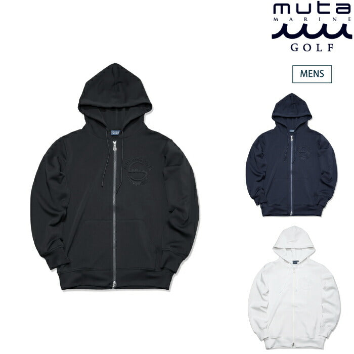 muta MARINE GOLF ムータマリンゴルフ メンズ エンボス スムースダンボール ジップパーカー MMJC-443371