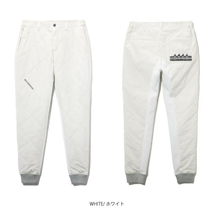 muta MARINE GOLF ムータマリンゴルフ ゴルフウェア メンズ キルティング リブパンツ ドライタッチ 部分ストレッチ ダンボールニット 中綿 保温 セットアップ対応 MMJC-444346