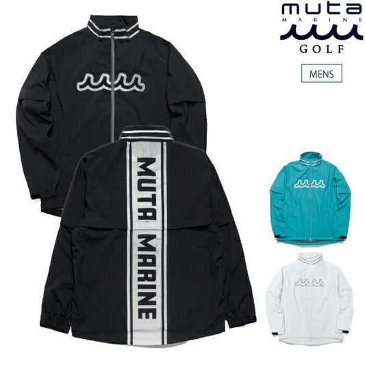 muta MARINE GOLF ムータマリンゴルフ ゴルフウェア メンズ 2WAY レインジャケット 袖脱着可能 耐水 透湿機能 耐久撥水素材 裏地メッシュ仕様 ベンチレーション(換気機能)配備 セットアップ対応 mmmk-443699