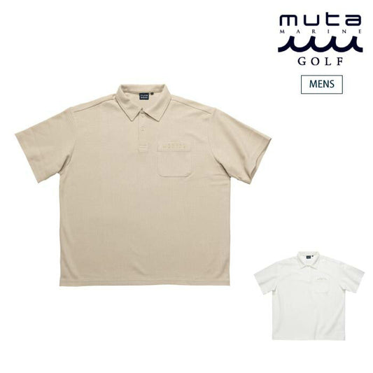 muta MARINE GOLF ムータマリンゴルフ ゴルフウェア メンズ ケーブルニットポロシャツ 吸水速乾 ドライ mmmk-446297