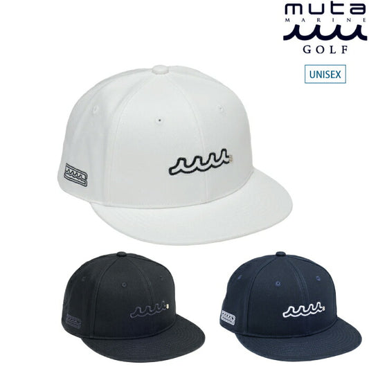 muta MARINE GOLF ムータマリンゴルフ メンズ レディース WAVE フラットビルキャップ 帽子 コットンサージ素材 サイズ調整可能 汗止め吸水速乾生地 mmst-622229