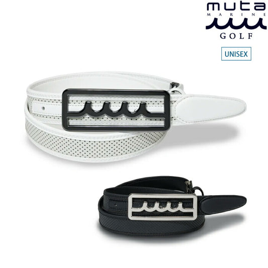muta MARINE GOLF ムータマリンゴルフ メンズ レディース CONTINUA パンチングエシカルレザーベルト お好みの長さにカット可能 musg-250526