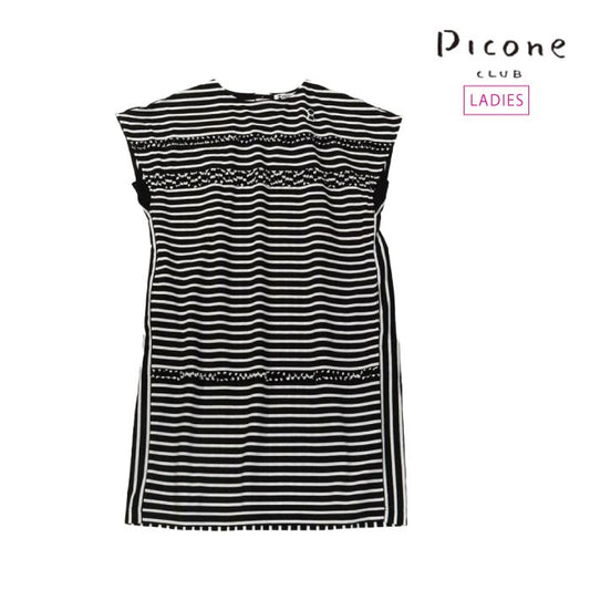 PICONE CLUB ピッコーネクラブ ゴルフウェア レディース オーガニックコットンボーダーワンピース オーガニックコットン100% p451505