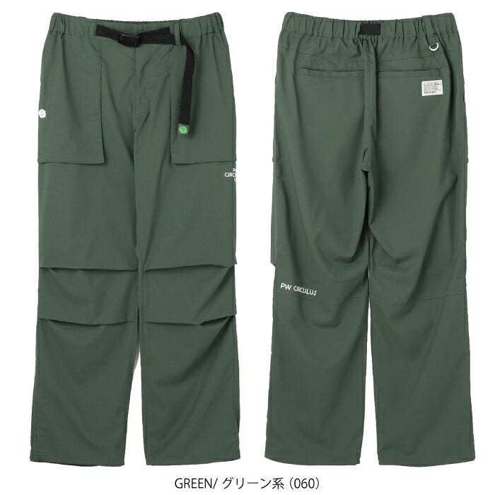 PW CIRCULUS ピーダブリュサーキュラス ゴルフウェア メンズ MEN ワイドカーゴパンツ ロングパンツ ベルト付き 接触冷感 UVカット 撥水 防透け ストレッチ pppnlm0321