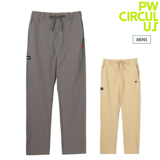 PW CIRCULUS ピーダブリュサーキュラス ゴルフウェア メンズ MEN サイドパンチング テーパードパンツ UVカット 軽量 ストレッチ パンチング加工 ウエストゴム pppnlm0501