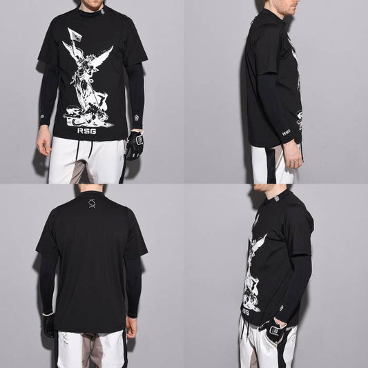 Russeluno ラッセルノ ゴルフウェア メンズ SS MOCKNECK (ANGEL) 半袖 モックネック Tシャツ 吸汗速乾 RG-2430601