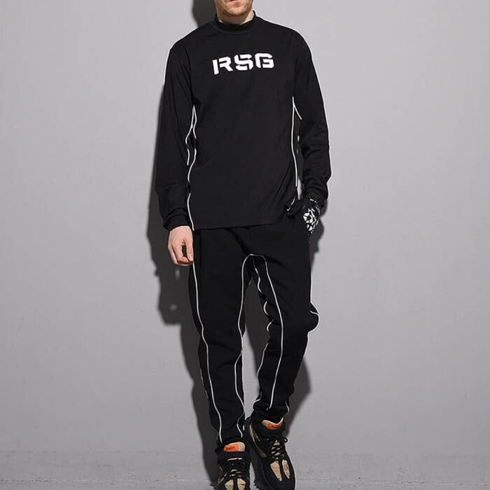 Russeluno ラッセルノ ゴルフウェア メンズ LS MOCKNECK (PIPING) 長袖 モックネック 吸汗速乾 RG-2430605