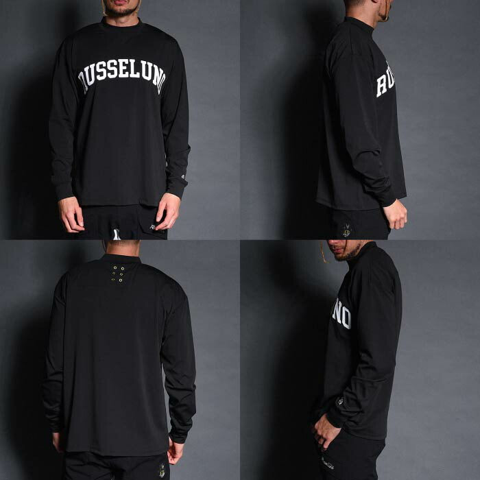 Russeluno ラッセルノ ゴルフウェア メンズ COLLEGE LOGO L/S MOCKNECK 長袖 モックネック ストレッチ 速乾 RS-2510601