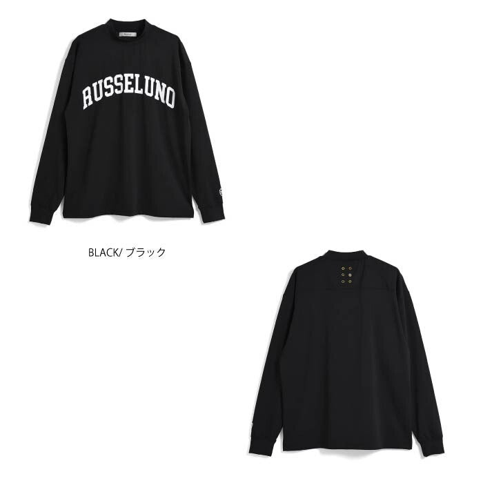 Russeluno ラッセルノ ゴルフウェア メンズ COLLEGE LOGO L/S MOCKNECK 長袖 モックネック ストレッチ 速乾 RS-2510601