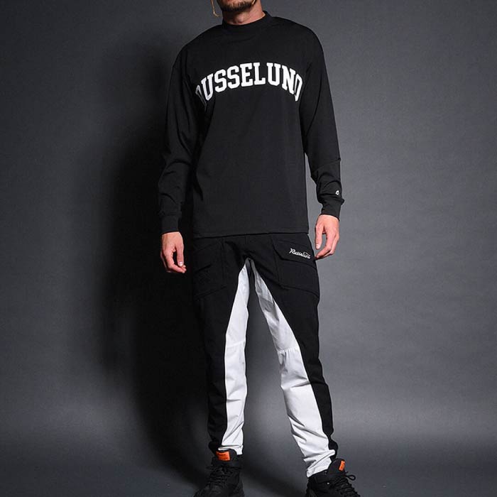 Russeluno ラッセルノ ゴルフウェア メンズ COLLEGE LOGO L/S MOCKNECK 長袖 モックネック ストレッチ 速乾 RS-2510601