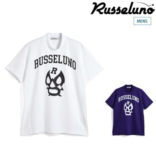 Russeluno ラッセルノ ゴルフウェア メンズ COLLEGE S/S MOCKNECK 半袖 モックネック Tシャツ 吸汗速乾 RS-2510617