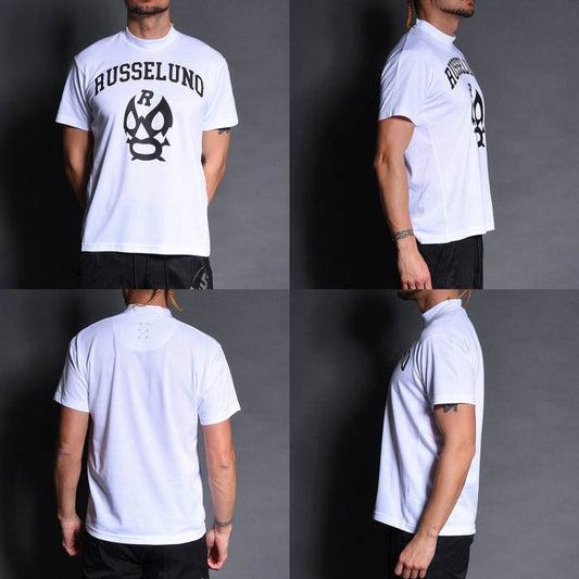 Russeluno ラッセルノ ゴルフウェア メンズ COLLEGE S/S MOCKNECK 半袖 モックネック Tシャツ 吸汗速乾 RS-2510617